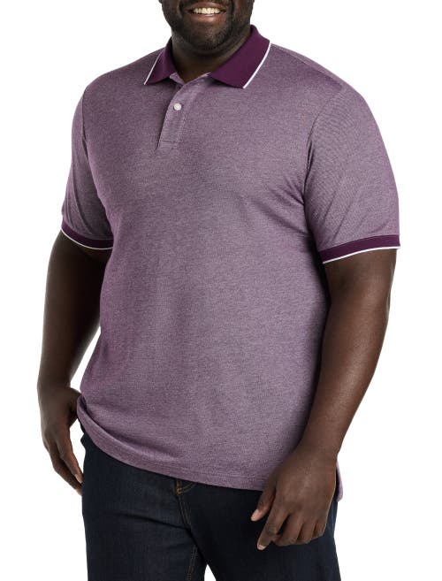 Shop Harbor Bay By Dxl Oxford Tipped Polo Shirt In Potent Purple