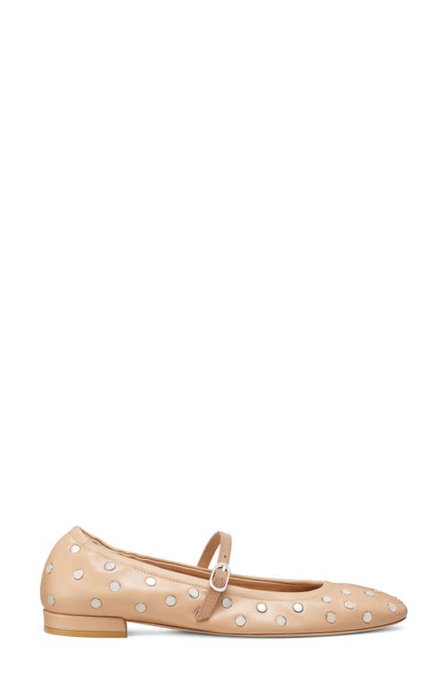 Shop Stuart Weitzman Claris Stud Ballet Flat In Adobe