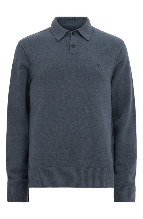 Shop Allsaints Statten Polo Sweater In Smith Blue