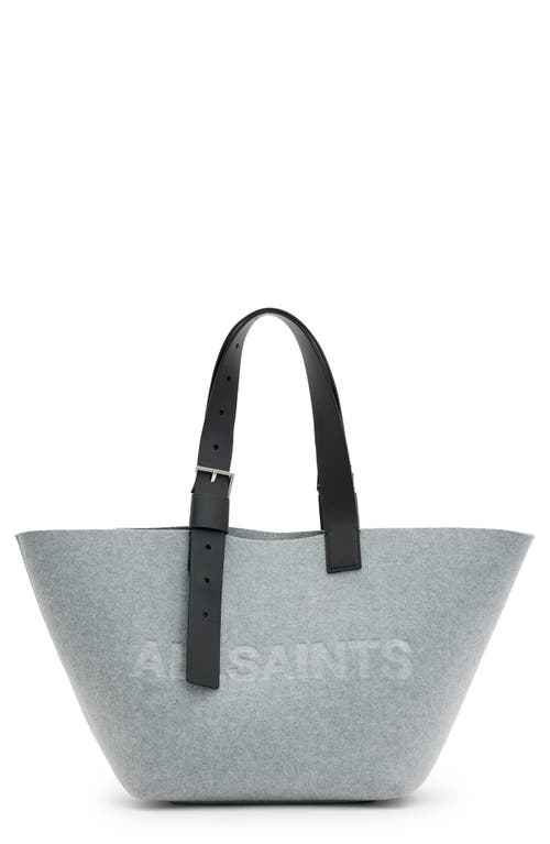 Shop Allsaints Anik Felt Tote In Grey Marl