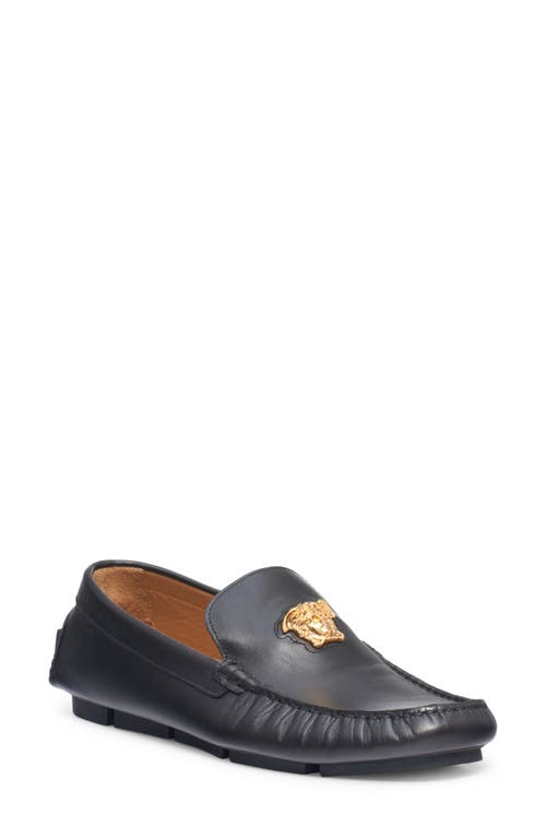 Versace Medusa Head Driving Shoe Black Gold at Nordstrom,