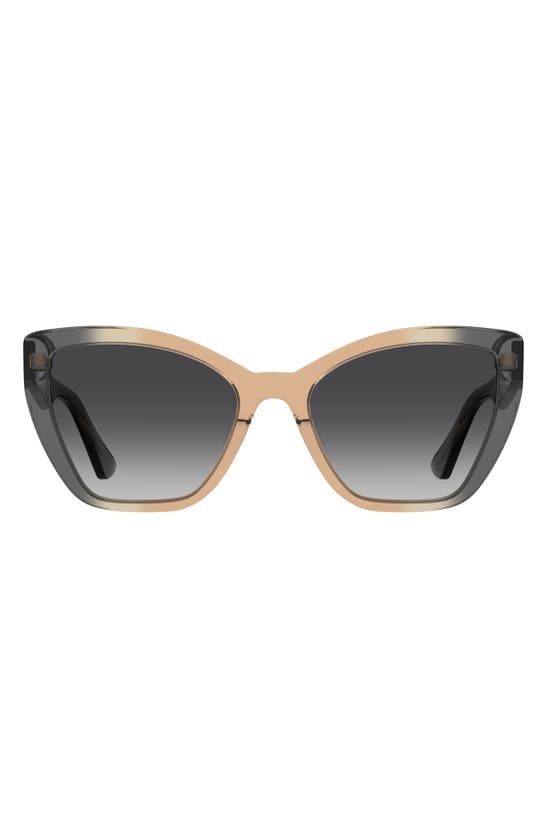Moschino 55mm Gradient Cat Eye Sunglasses In Gray