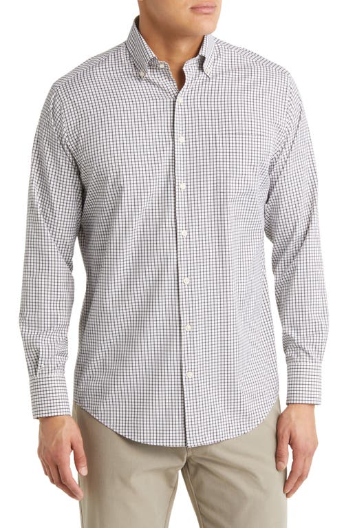 Peter Millar Hanford Performance Twill Button-Down Shirt Black at Nordstrom,