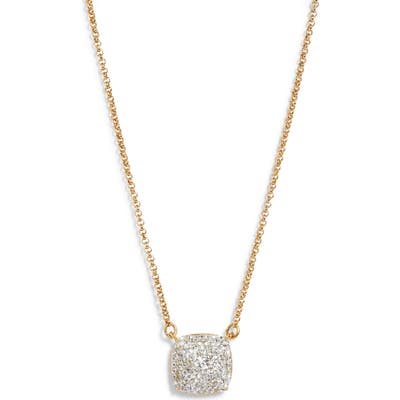 Kate Spade New York Small Square Pave Pendant Necklace
