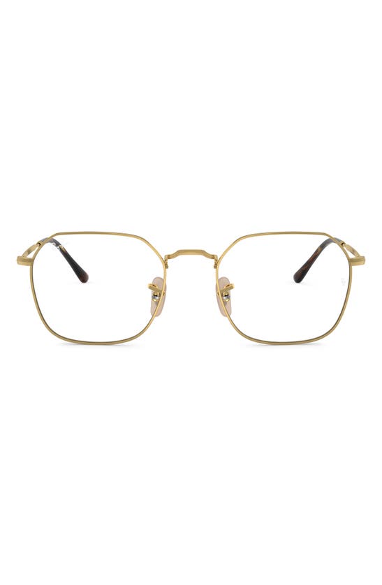 Shop Ray Ban Ray-ban Jim 51mm Irregular Optical Glasses In Gold Flash