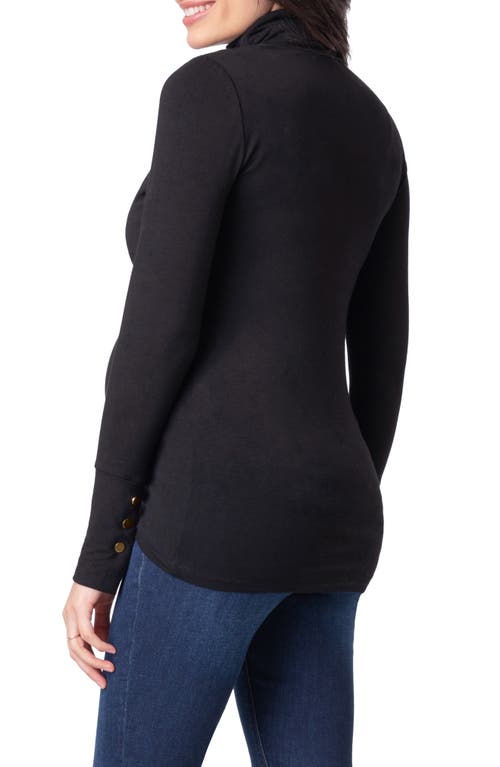 Shop Seraphine Turtleneck Maternity/nursing Top In Black