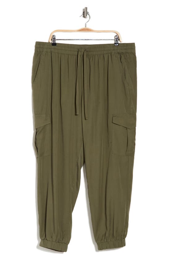 Shop Ecothreads Drawstring Cargo Joggers In Dusty Olive