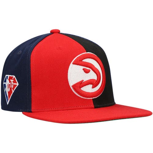 Men's Mitchell & Ness Red Atlanta Hawks NBA 75th Anniversary What The? Snapback Hat