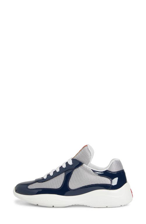 Prada Logo Details Casual Sneakers In Blue/grey