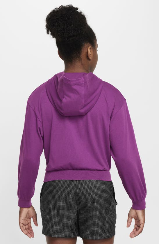 Shop Nike Kids' Sportswear Cotton Jersey Hoodie In Viotech/ University Gold