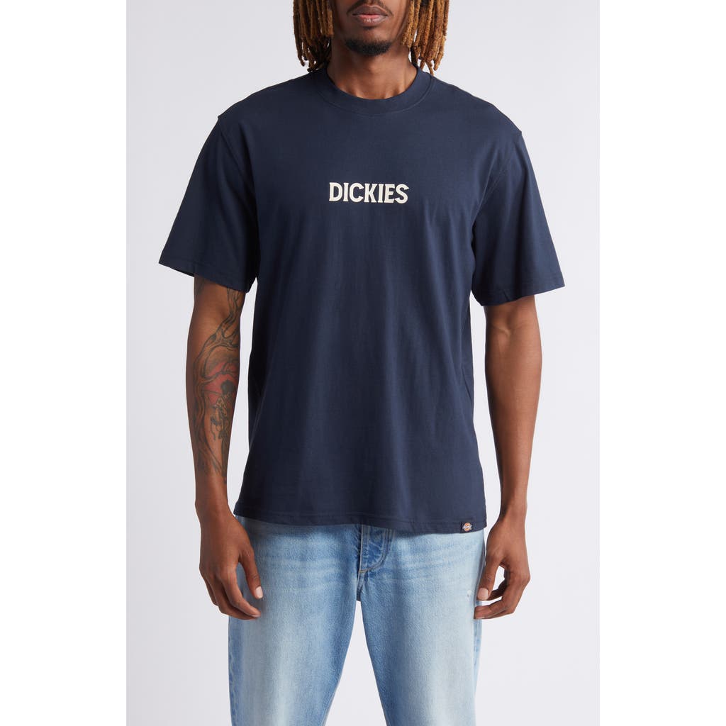 Dickies Patrick Logo Cotton Graphic T-shirt In Dark Navy