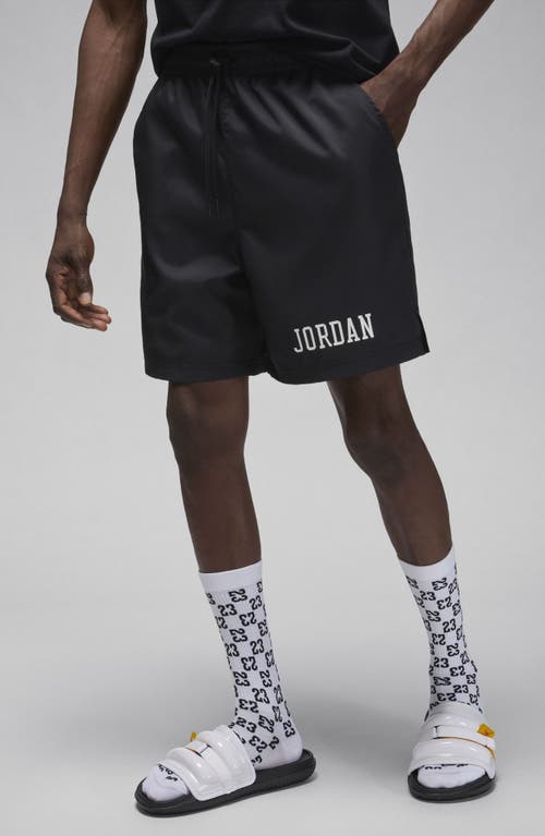 Shop Jordan Essentials Poolside Shorts In Black/white