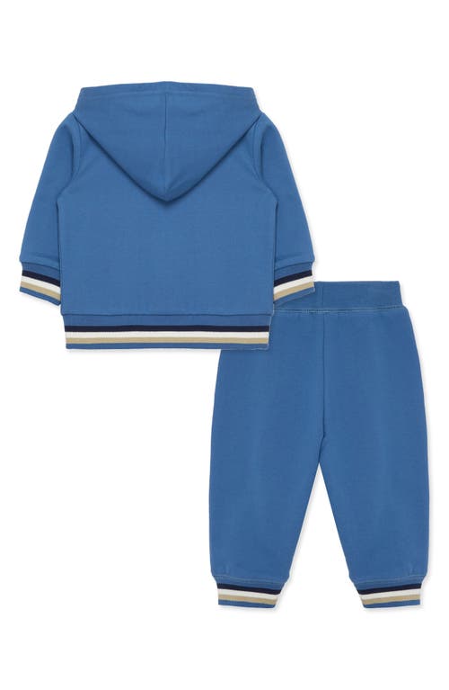 Little Me Puppy Zip Hoodie & Joggers Set In Blue