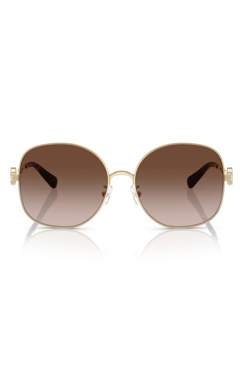 Shop Tory Burch 56mm Gradient Round Sunglasses In Gold