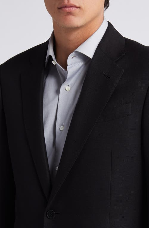 Shop Emporio Armani Solid Black Viscose & Silk Sport Coat