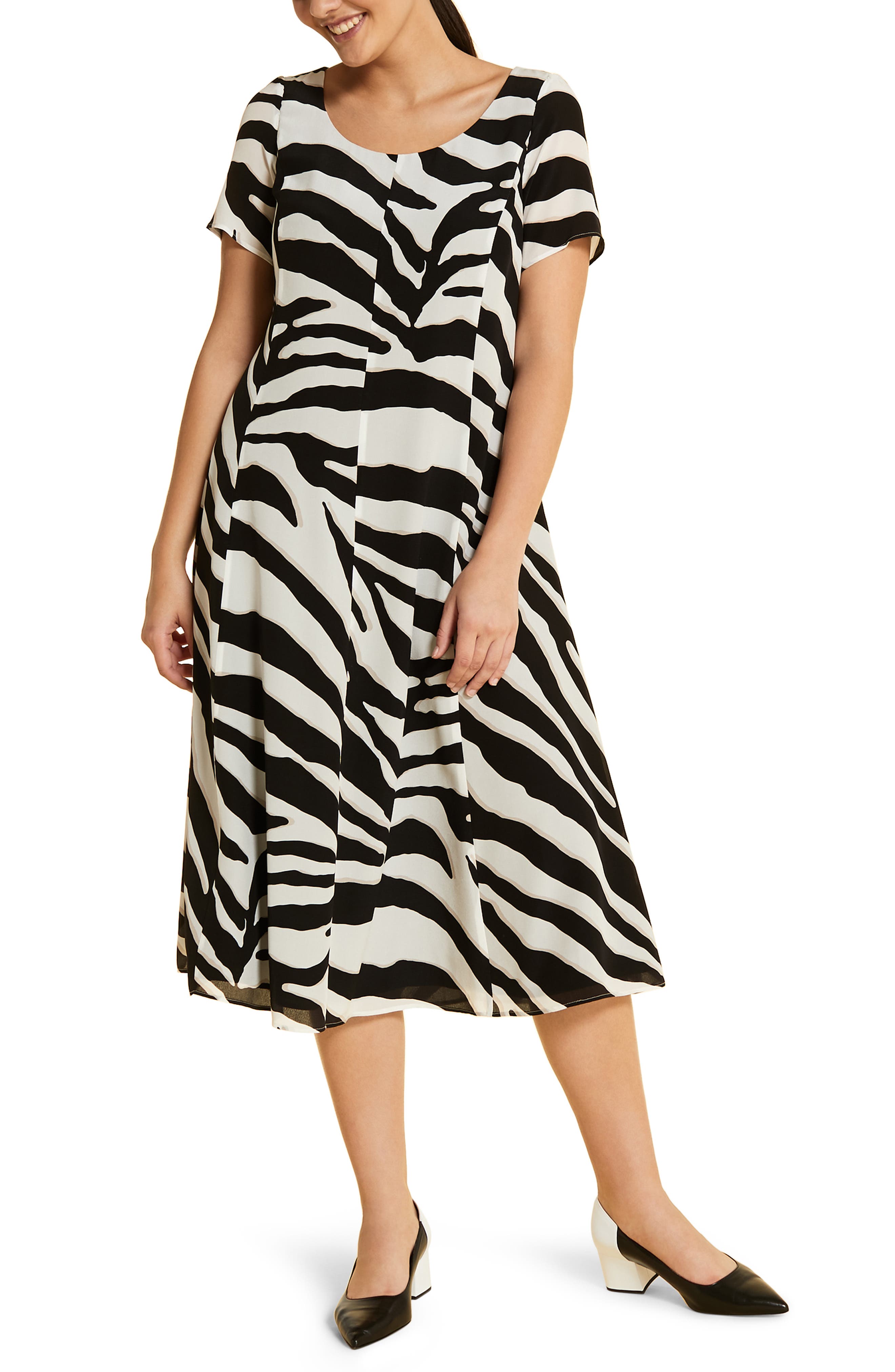 Plus Size Marina Rinaldi Docenza Silk Dress, Black