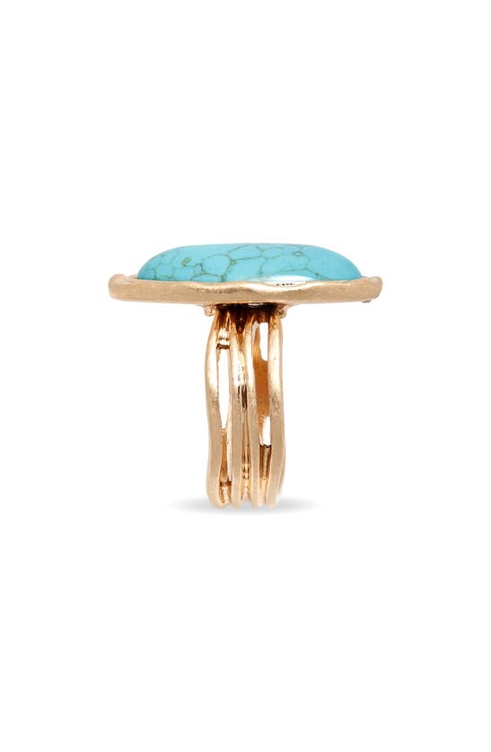 Shop Melrose And Market Turquoise Ring In Turquoise- Gold