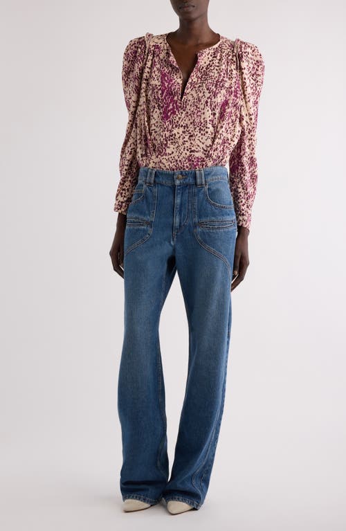 Isabel Marant Jean Beryl Denim Camal Straight Pants In Blue