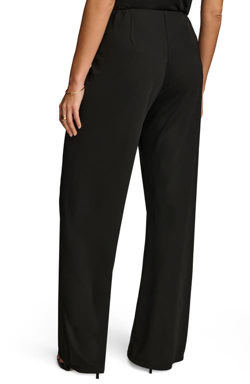 Donna Karan Flat Front Wide Leg Pants In Black