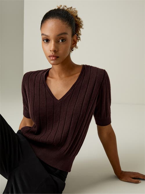 Lilysilk V-neck Cashmere T-shirt In Fruitwood
