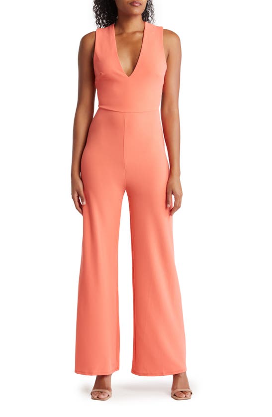 Bebe Halter Neck Jumpsuit In Rose