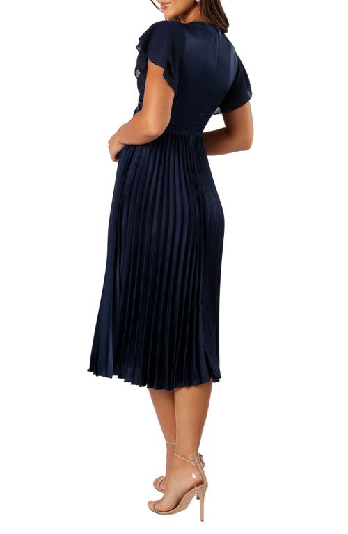 Petal And Pup Petal & Pup Nova Flutter Sleeve Midi Dress In Blue