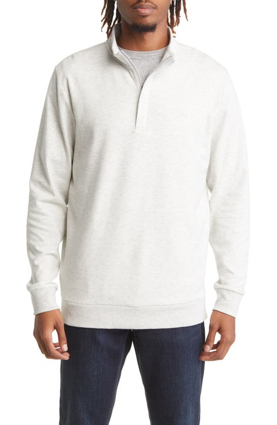 Travismathew Cloud 2.0 Quarter Zip Pullover In Heather Gardenia