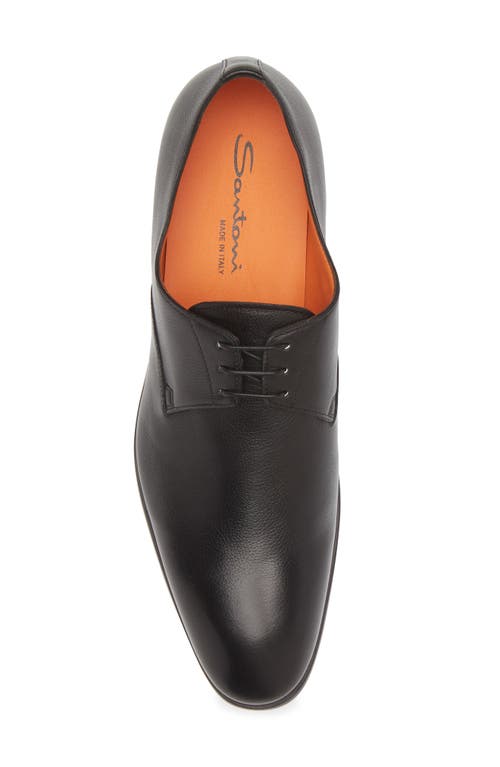 Shop Santoni Induct Plain Toe Derby In Black