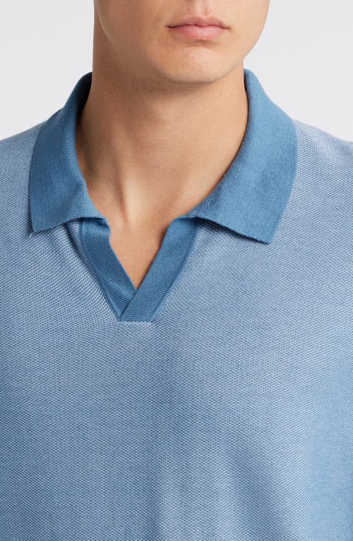 Shop Hugo Boss Boss Tempio Cotton & Lyocell Polo Sweater In Light Blue