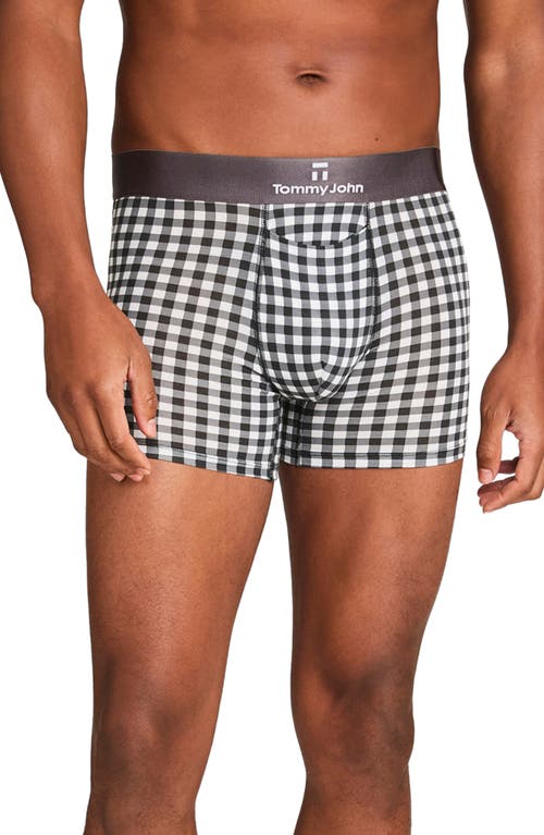 Shop Tommy John 2-pack Second Skin 4-inch Boxer Briefs In Grey Harvest Gingham/black