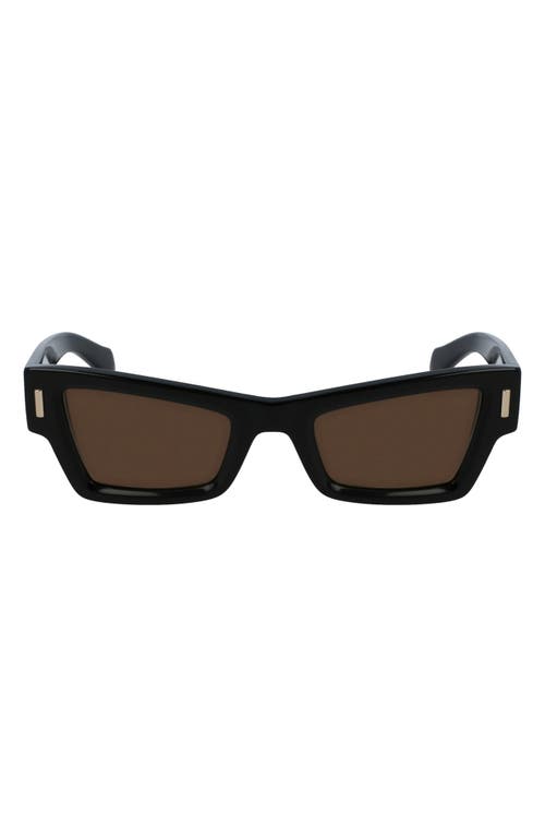 Shop Ferragamo Rivets 53mm Modified Rectangular Sunglasses In Black