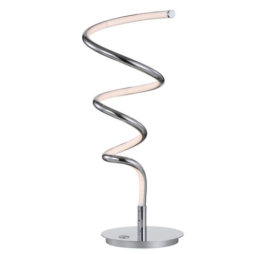 Jonathan Y Scribble Modern Dimmable Metal Integrated Led Table Lamp In Chrome