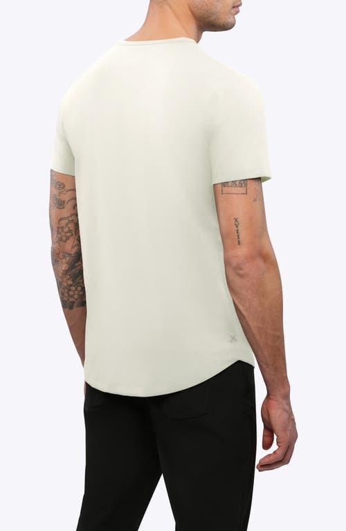 Shop Cuts Ao Curve Hem Cotton Blend T-shirt In Ecru