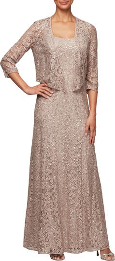 Alex Evenings Sequin Lace Jacket Formal Gown Nordstrom