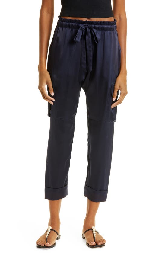 Cami Nyc Carmen Silk Blend Drawstring Pants In Navy