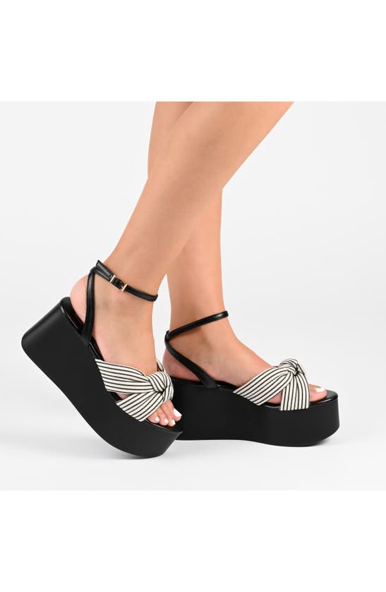 Journee Collection Lailee Ankle Strap Platform Sandal In Navy