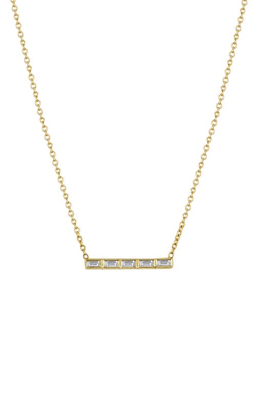 Zoë Chicco Baguette Diamond Bar Pendant Necklace in 14K Yellow Gold at Nordstrom, Size 18