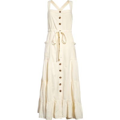 Free People Catch The Breeze Button Front Dress, Ivory