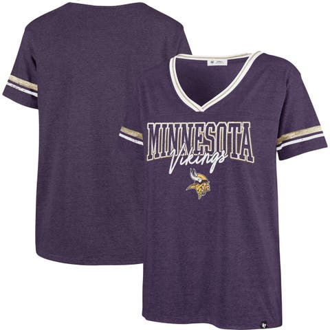 47 Women's Minnesota Vikings Purple Half-Moon Crop T-Shirt