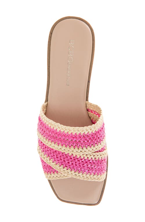 Bcbgeneration Lileen Slide Sandal In Viva Pink-light Tan