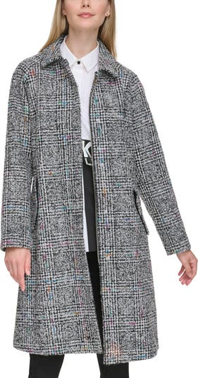 Belted Raglan Sleeve Wool Blend Coat