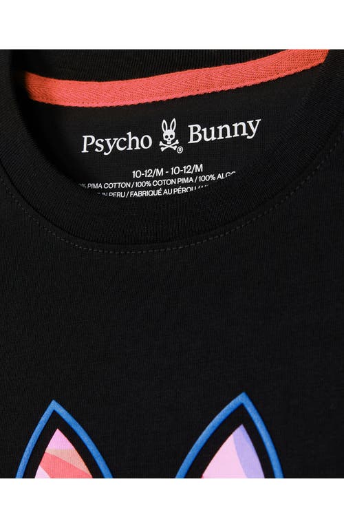 Shop Psycho Bunny Kids' Norridge Pima Cotton Graphic T-shirt In Black