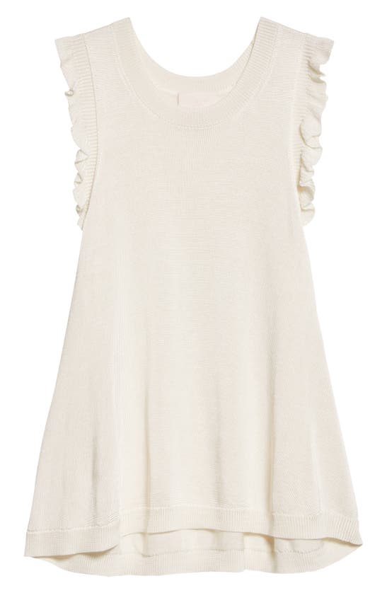 Shop Cinq À Sept Ruffle Edge Sleeveless Sweater In Ivory