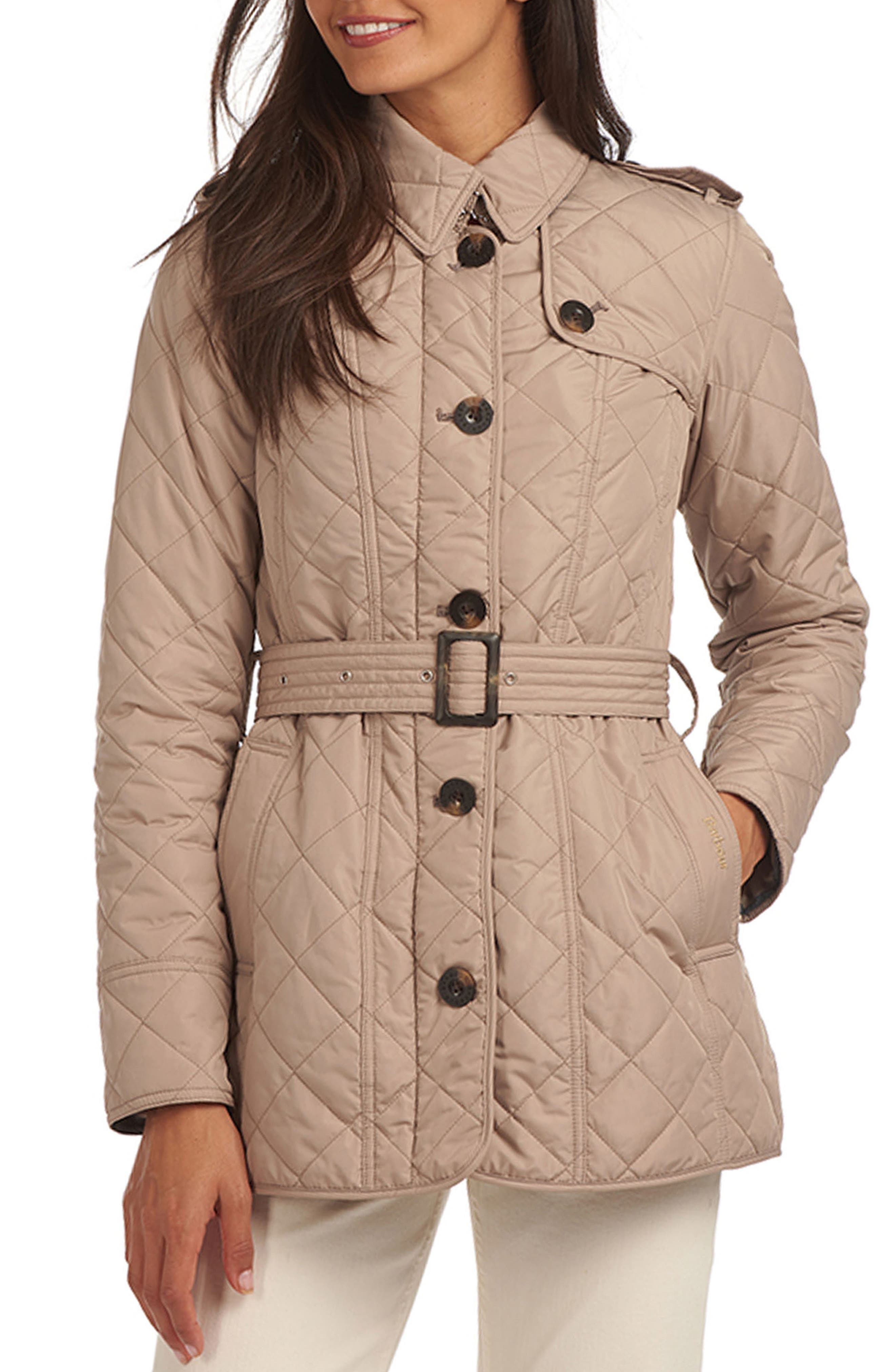 barbour belted quilted jacket