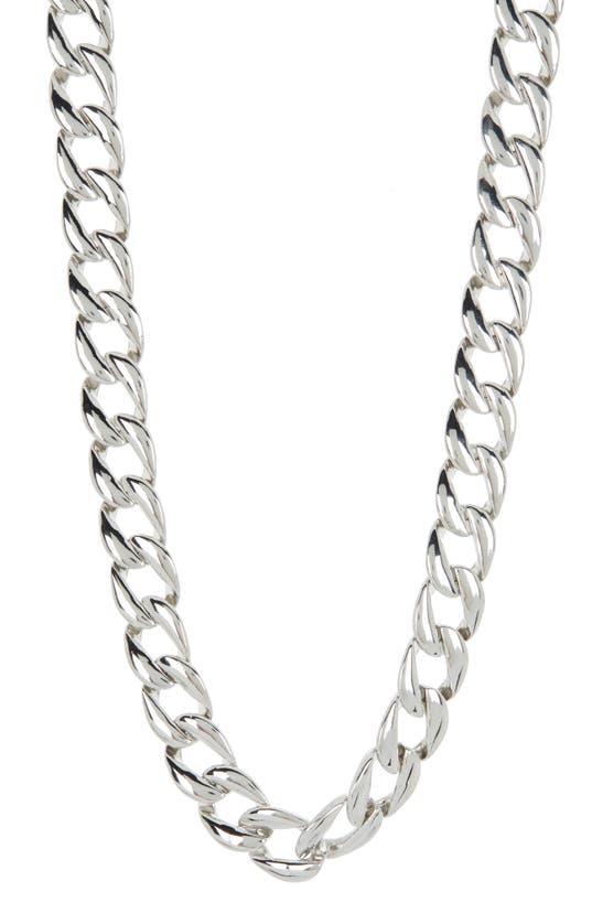 Shop American Exchange Cuban Chain Necklace In Silver