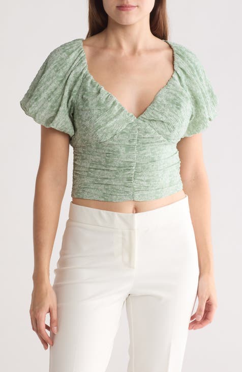 Textured Ruched Top