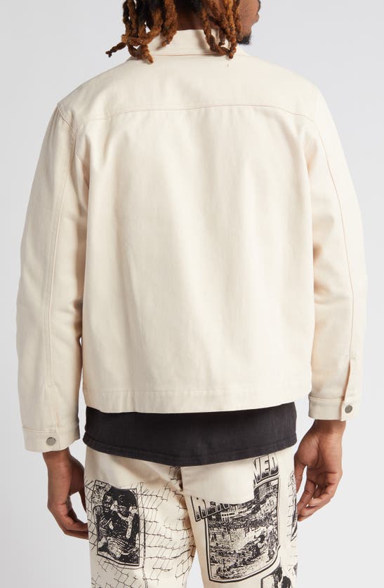 Shop Renowned All Seeing Denim Mechanic Jacket In Off White