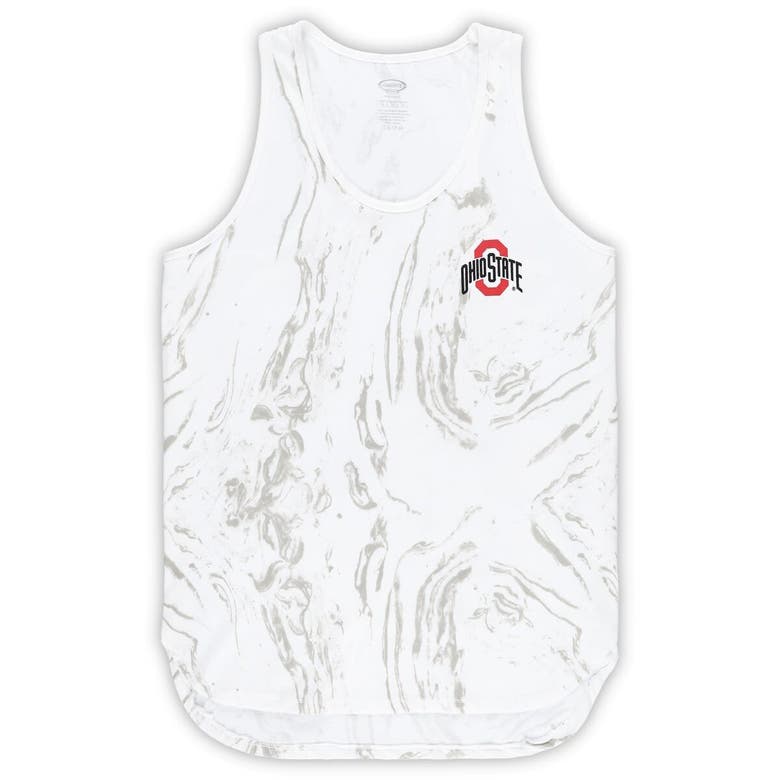 Shop Profile White Ohio State Buckeyes Plus Size Marble Tank And Shorts Set In Cream