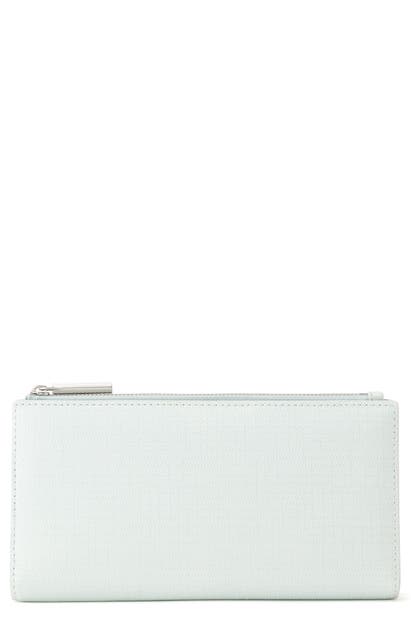 Dagne Dover Signature Slim Coated Canvas Wallet - Blue In Moon Mist