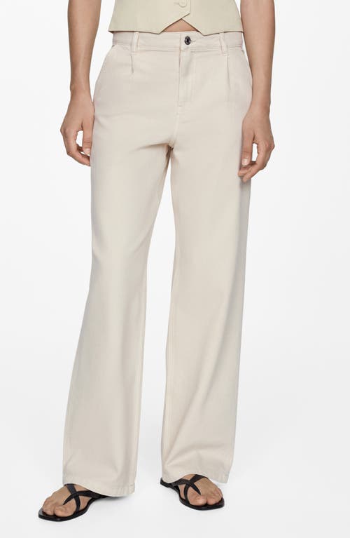 MANGO Arletita Straight Leg Jeans Light Beige at Nordstrom,